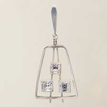 Hänge med bergkristaller Kordes & Lichtenfels Tyskland 50x20mm svensk importstämpel silver 835/1000 Vikt: 3,9 g