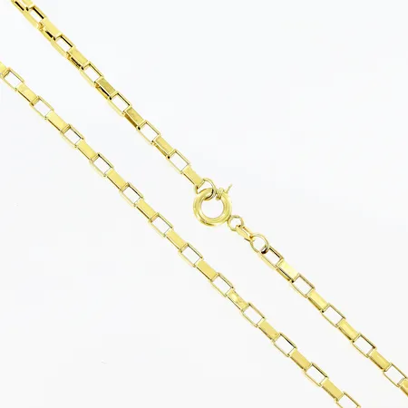 Kedja längd 63cm bredd 3mm ihålig bucklig 21K Vikt: 7,7 g