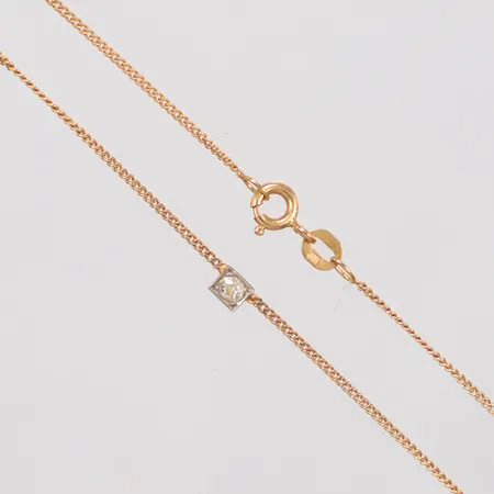 Collier Pansar rosenslipad diamant 1x0,03ct längd 44cm 18k Vikt: 2 g