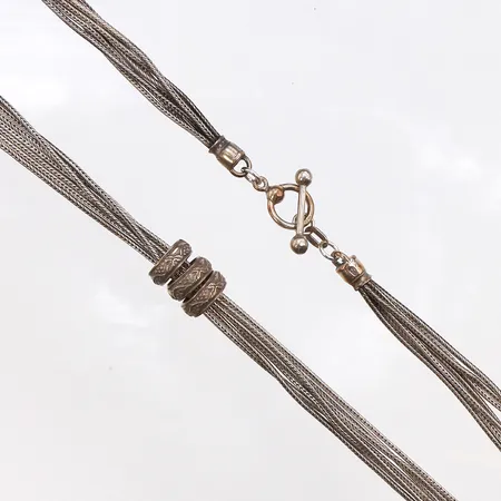Collier, längd ca 43cm, bredd 7mm, 925/1000 silver.  Vikt: 22,5 g