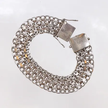 Armband x-länk, längd 19,5cm, bredd 15,1mm, 830/1000 silver. Vikt: 22,6 g