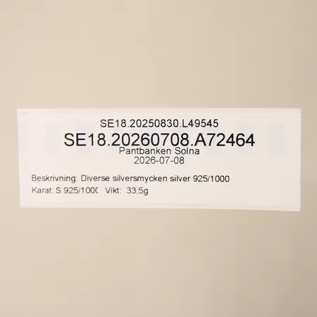 Diverse silversmycken silver 925/1000 Vikt: 33,5 g