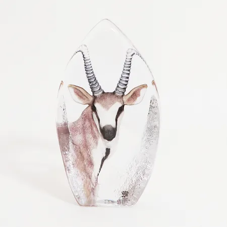 Glasfigurin antilop Mats Jonasson höjd 15cm