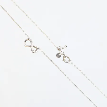 Collier med integrerat hänge med vita stenar Pandora 51cm S925/1000 Vikt: 2,7 g