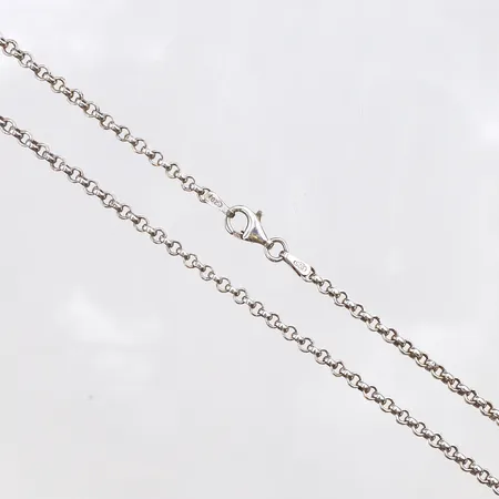Kedja ankarlänk, längd 70cm, bredd 2,2mm, 925/1000 silver. Vikt: 11,5 g