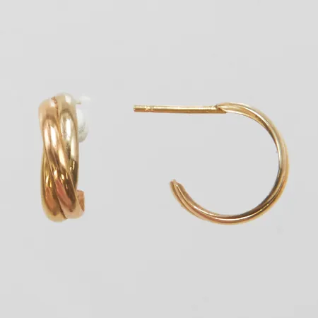Örhängen 12x4mm, trefärgade, saknar snurrebussar, 18K Vikt: 0,7 g