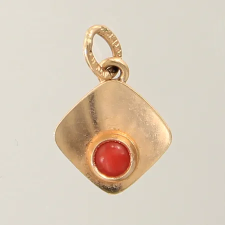 Hänge med orange sten 15x10mm 18K Vikt: 0,6 g