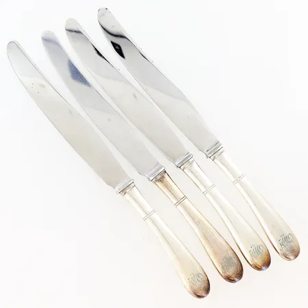 4 bordsknivar gravyr, nysilver