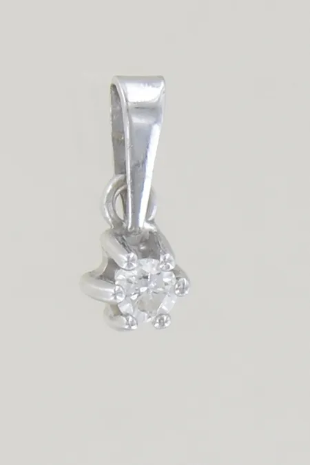 Hänge med diamant 0,05ct längd 1 cm 18K Vikt: 0,6 g