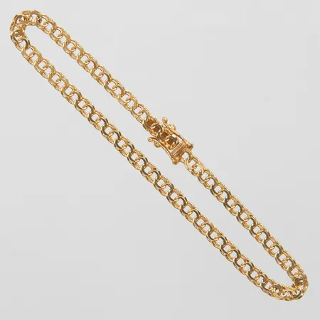 Armband Bismarck längd: 18cm, bredd: 3,5mm, svenska stämplar, 18K Vikt: 5,1 g
