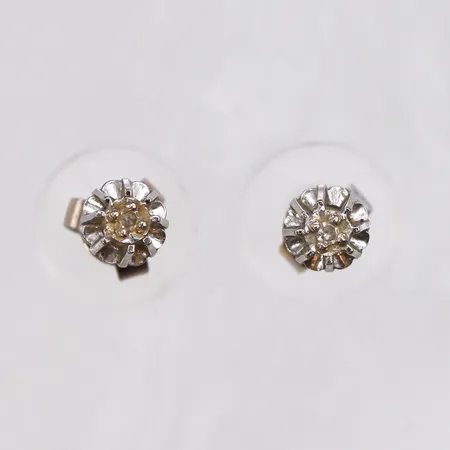 Örhängen med diamanter, ca 0,01ct, vitguld, udda stopp, 18K. Vikt: 1,3 g