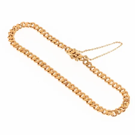 Armband Pansar 20,5cm bredd 4,5mm, säkerhetskedja, vissa ojämnheter, 18K 10,7g. 
