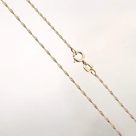 Kedja Singapore längd 43cm bredd 1mm 18k 0,9g Vikt: 0,9 g