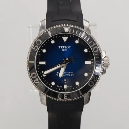 Herrur Tissot Seastar 1000 Powermatic 80, automatisk, stål datum, Ø 43mm, refnr: T120407A, serienr: BKU Z5X DP4, gummiarmband, inga tillbehör