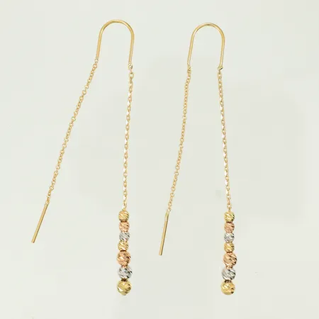 Ett par örhängen Ankar med kulor trefärgade, 70mm bredd 1-4mm, 18K 3g