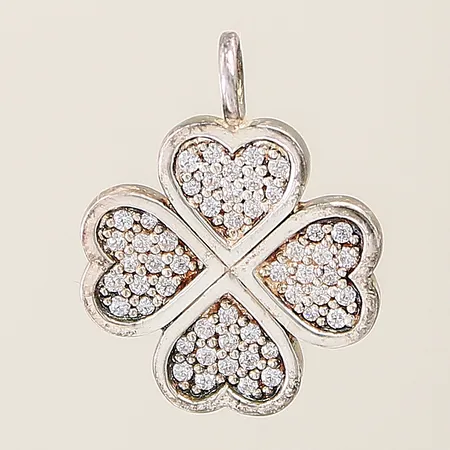 Hänge klöver med vita stenar Thomas Sabo 25x19mm silver 925/1000 Vikt: 6 g