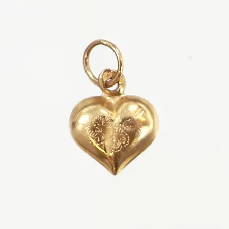 Hänge hjärta mönstrad 13x8mm, bucklor, 18K Vikt: 0,3 g
