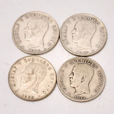 4st 1 kronor i silver, 800/1000, 29,63g.