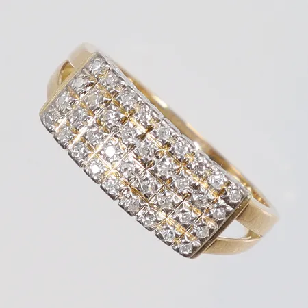 Ring med diamanter 36xca0,01ct stl:20 bredd 2-8mm GFAB 18K Vikt: 4,1 g