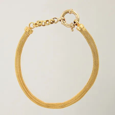 Armband Rävsvans längd 20cm bredd 4mm, bucklig, 18K  Vikt: 10,5 g