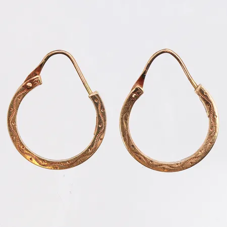 Örhängen med mönster, Ø17,9mm, bredd 1,7mm, 18K. Vikt: 1,5 g