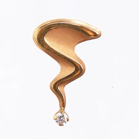 Hänge med vit sten, mått 18,5x11mm, 18k. Vikt: 0,7 g
