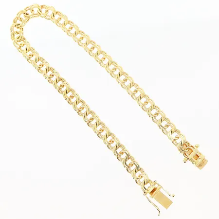 Armband Bismarck längd 20,5cm, bredd 6mm, ristad gravyr/nummer på låstunga, 18K Vikt: 13,9 g