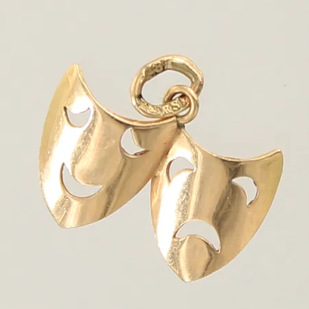 Hänge teatermasker 15x15mm 18K Vikt: 0,6 g