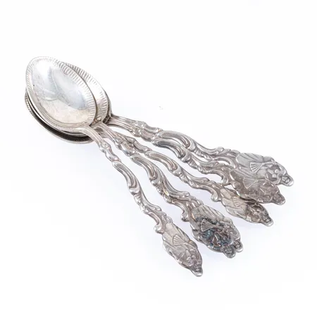 Sex moccaskedar Ulla Winblad längd 100mm, silver 830/1000 66,6g. 