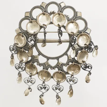 Dräktbrosch längd 7,2cm Ø69,5mm Silver 830/1000 Vikt: 36,7 g
