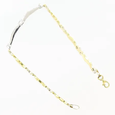 Armband vita stenar längd 20cm, bredd 2,5-7,5mm, 18K Vikt: 8,1 g