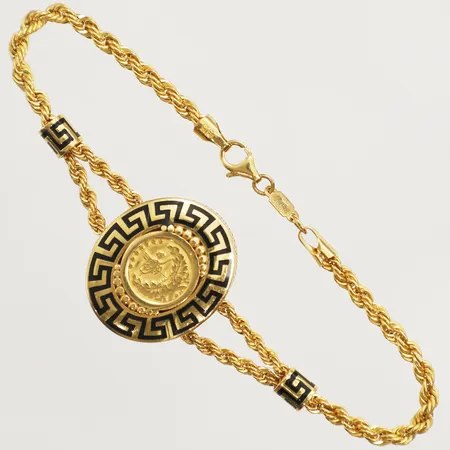 Armband Cordell, berlock med meandermotiv längd ca 20cm, bredd 2,9-25,6mm 21K Vikt: 13,5 g