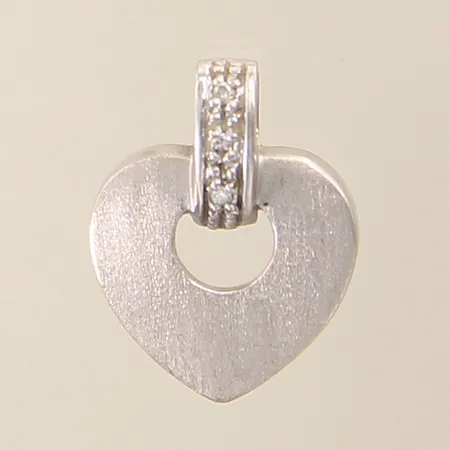 Hänge med diamanter 3x ca 0,005ct 16x13mm vitguld 18K  Vikt: 1,6 g