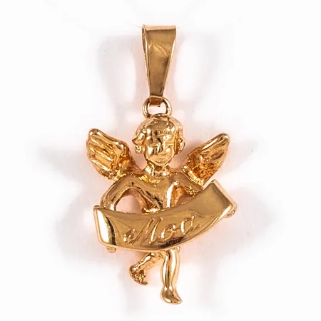 Hänge ängel i 18K guld med namngravyr. Längd 23,3 mm. Vikt 2,8g Vikt: 2,8 g