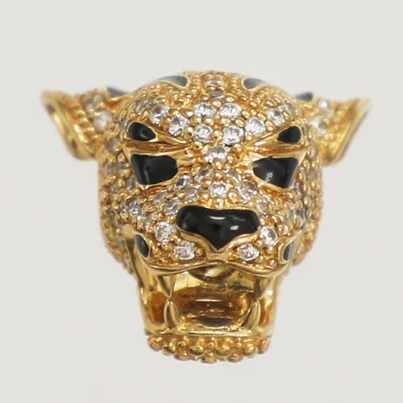 Hänge/Bead Tiger med vita stenar samt emalj Thomas Sabo, Ø11-15mm, silver 925/1000  Vikt: 5 g