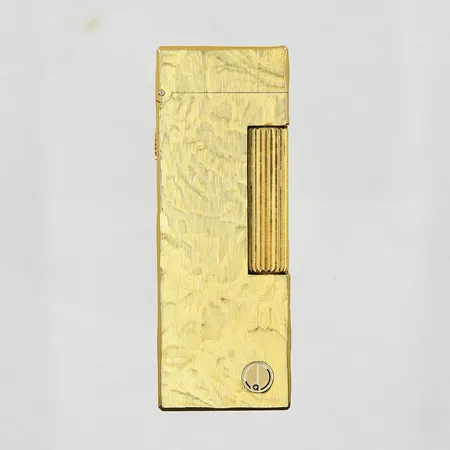 Tändare Dunhill Rollagas, förgylld, ej funktionstestad, swiss made, manual, etui, inga övriga tillbehör.