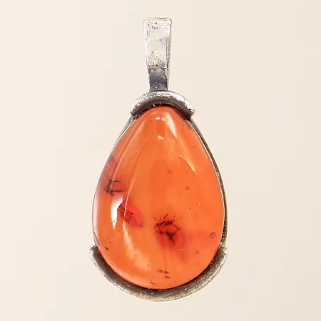 Hänge med bärnsten 25x13mm silver 925/1000 Vikt: 2 g