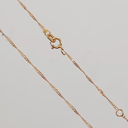 Kedja tvinnad modell defekt justerbar längd 48-51cm, bredd 1mm, lås av, GHA 18K  Vikt: 1,3 g