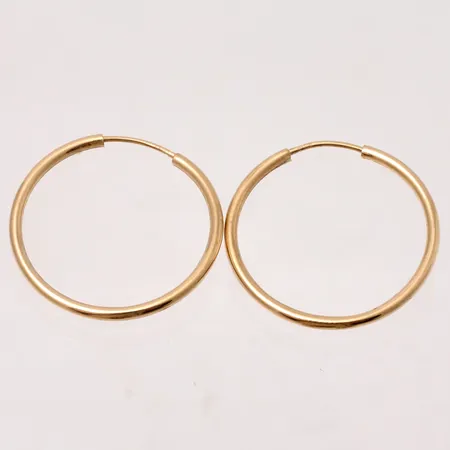 Örhängen mått Ø24,7mm, bredd 1,6mm, 9K guld, 1,04g.