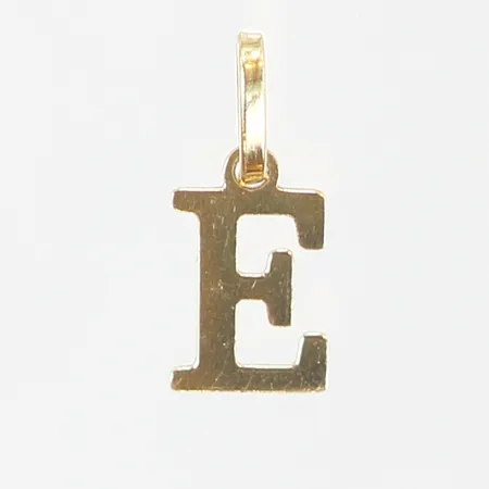 Hänge bokstaven E 12x5mm 18K Vikt: 0,2 g