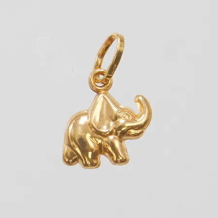 Hänge elefant längd: 15mm, bredd: 10mm, matterad yta, 18K Vikt: 0,3 g