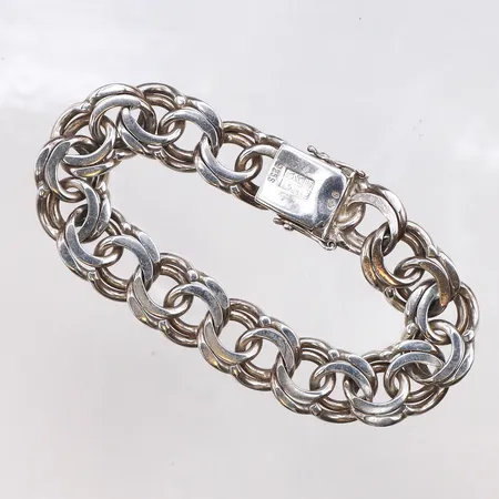 Armband Bismarck, längd 21cm, bredd 16,3mm, 925/1000 silver. Vikt: 66 g
