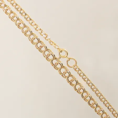 Collier doserad Bismarck längd 46cm bredd 3-6mm 18K Vikt: 11,1 g
