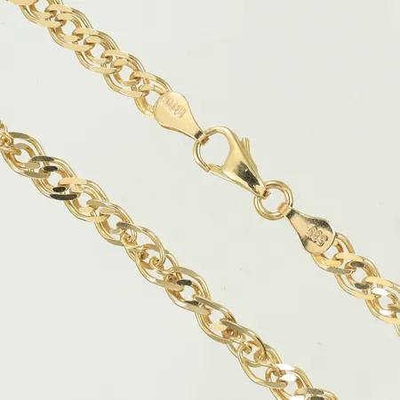 Halskedja längd 51cm bredd 5mm, 14K 17,6g