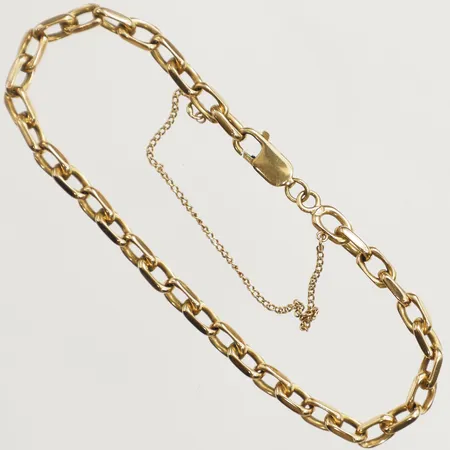 Armband Ankar med säkerhetskedja 22cm bredd 4,5mm 18K Vikt: 17,9 g