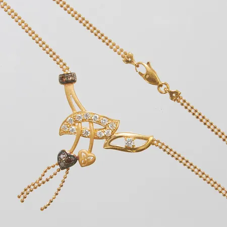 Collier med stenar längd 45cm, bredd 2-40mm, 21K Vikt: 10,2 g