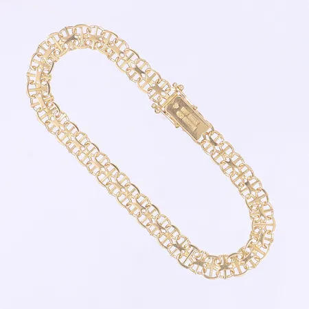 Armband X-länk med stav längd 19cm bredd 7mm kistlås 18K Vikt: 10 g