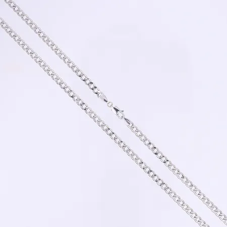 Halskedja Pansar längd 50cm bredd 4mm GHA ihålig vitguld 18K Vikt: 7,5 g