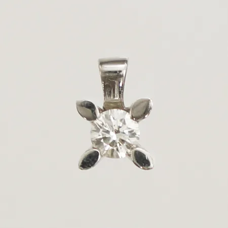 Hänge med diamant 0,16ct längd 8mm, bredd 5,5mm vitguld 14K Vikt: 0,5 g