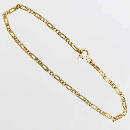 Armband Figaro, längd 18cm, bredd 2mm, slitage, 18K guld. Vikt: 3,5 g